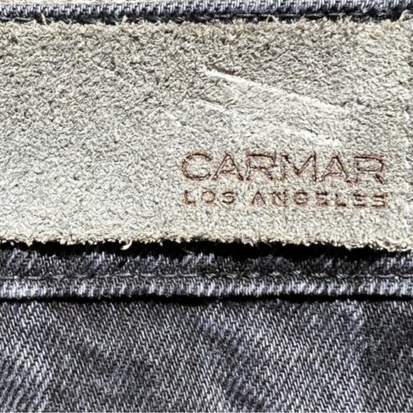 🌻Carmar Black Low Rise Lazer Check Denim Shorts Size 28 - Picture 5 of 7